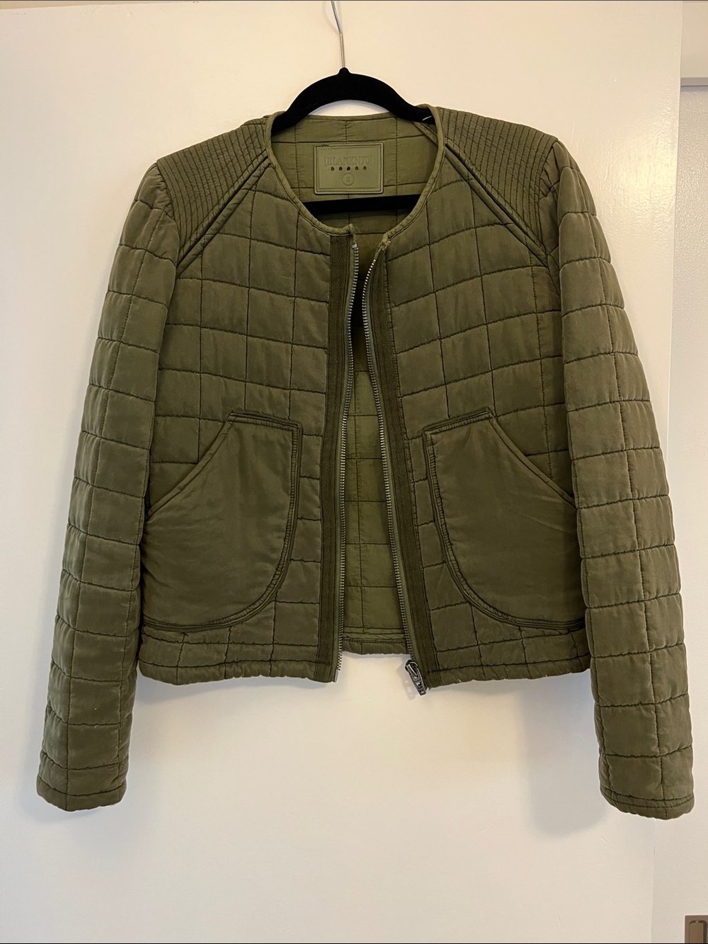 Blank NYC Olive Green Quilted Puffer Jacket
